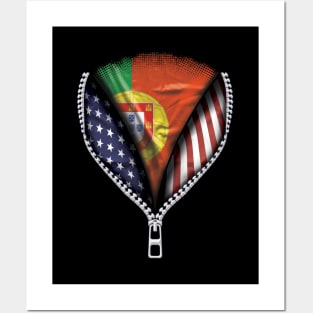 Portuguese Flag  Portugal Flag American Flag Zip Down - Gift for Portuguese From Portugal Posters and Art